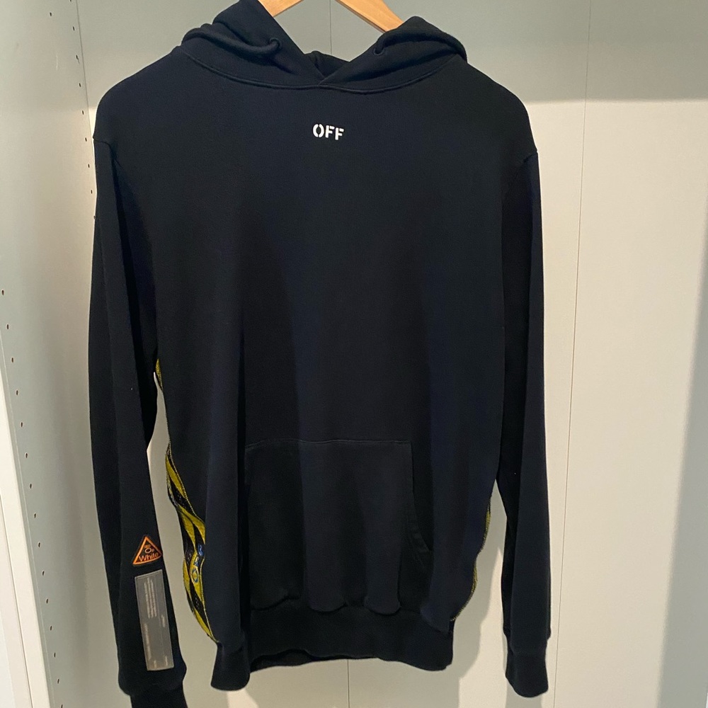 Off-White Tape Hooded Cotton Hoodie